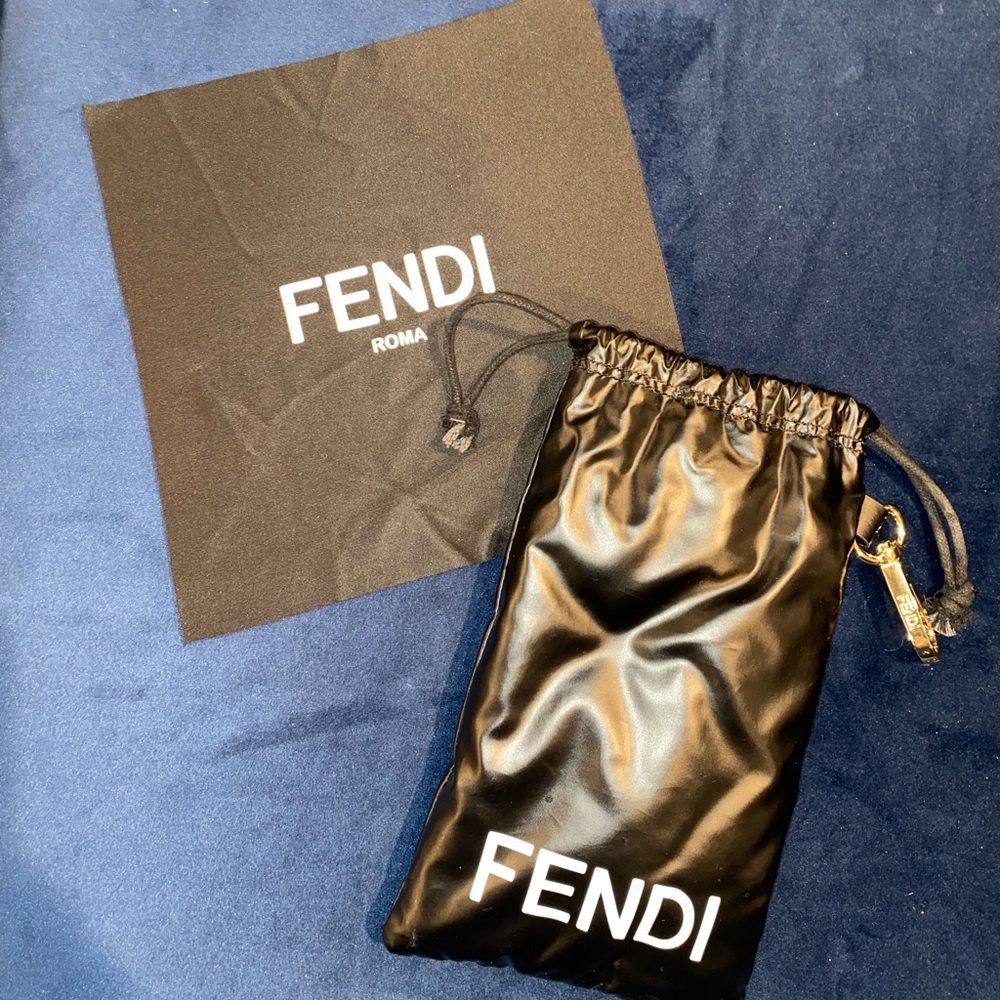 FENDI cushioned glasses pouch with cleaning cloth